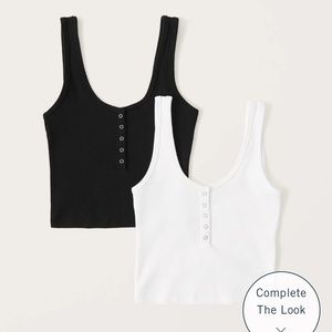 Abercrombie 2 Pack Ribbed Henley Tank